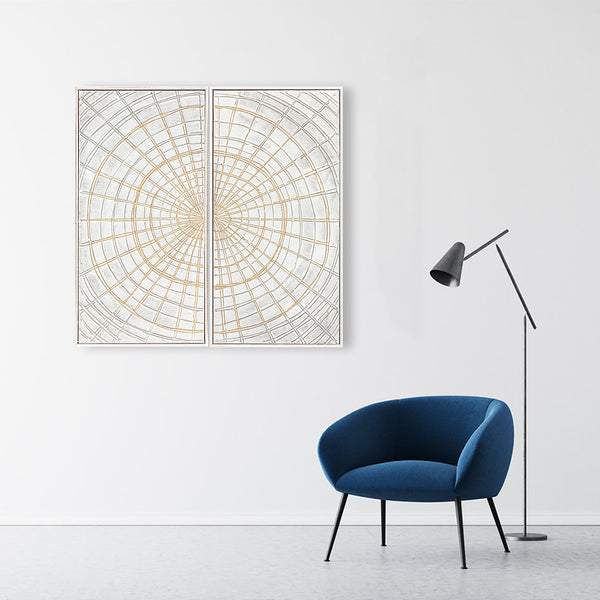Abstract Design 15 Framed Canvas Art 100 x 100cm - Berkeley Designs
