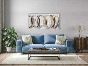 Oil on Canvas 18 Framed Abstract Painting 60 x 120cm - Berkeley Designs