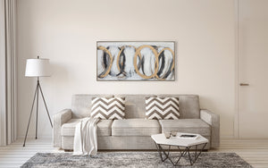 Oil on Canvas 18 Framed Abstract Painting 60 x 120cm - Berkeley Designs