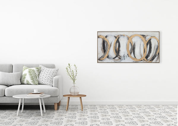 Oil on Canvas 18 Framed Abstract Painting 60 x 120cm - Berkeley Designs
