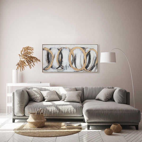 Oil on Canvas 18 Framed Abstract Painting 60 x 120cm - Berkeley Designs