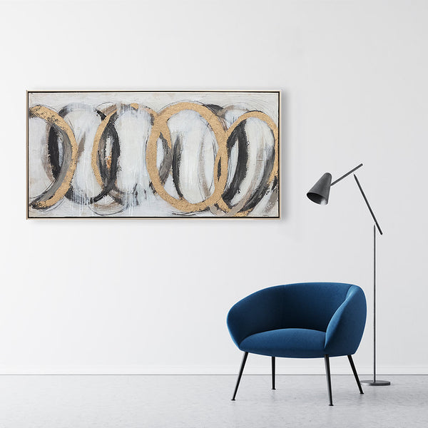 Oil on Canvas 18 Framed Abstract Painting 60 x 120cm - Berkeley Designs