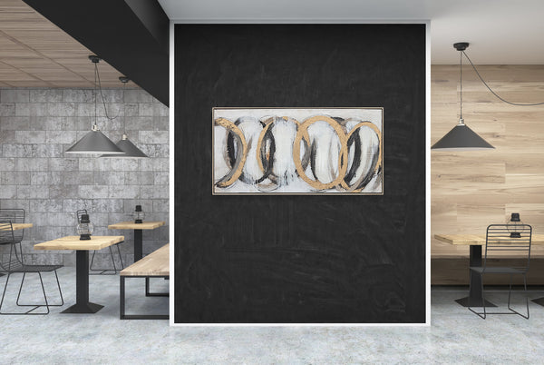 Oil on Canvas 18 Framed Abstract Painting 60 x 120cm - Berkeley Designs