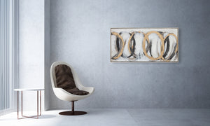 Oil on Canvas 18 Framed Abstract Painting 60 x 120cm - Berkeley Designs
