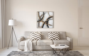 Oil on Canvas 19 Framed Abstract Painting 80 x 80cm - Berkeley Designs