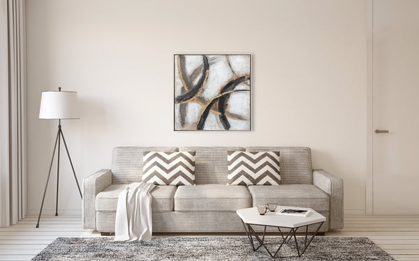 Oil on Canvas 19 Framed Abstract Painting 80 x 80cm - Berkeley Designs