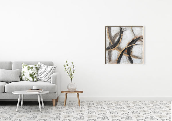 Oil on Canvas 19 Framed Abstract Painting 80 x 80cm - Berkeley Designs