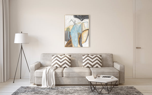 Oil on Canvas 27 Framed Abstract Painting 90 x 120cm - Berkeley Designs