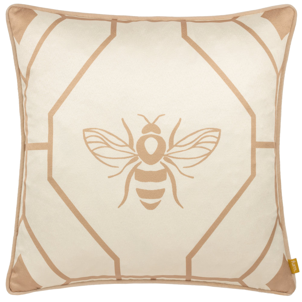 Bee Deco 43x43 Feather Filled Cushion Champagne