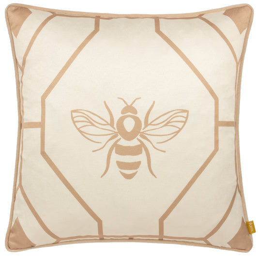 BEE DECO 43X43 FEATHER FILLED CUSHION CHAMPAGNE