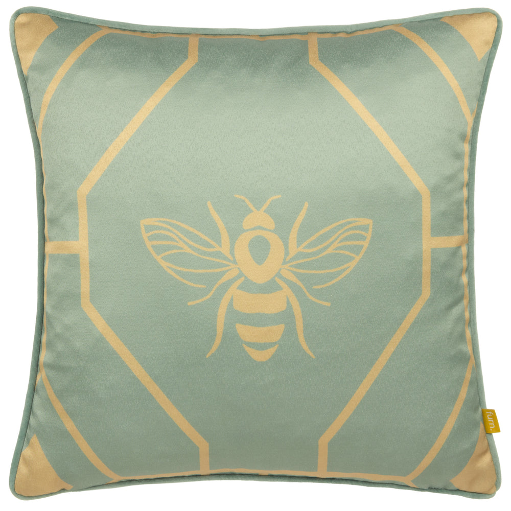 Bee Deco 43x43 Feather Filled Cushion Eau De Nil