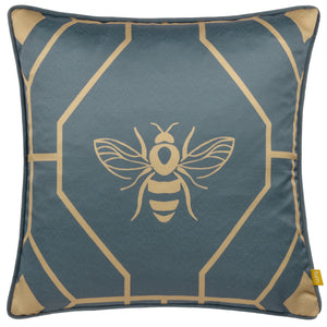 Bee Deco 43x43 Feather Filled Cushion French Blue