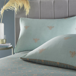 Bee Deco Single Duvet Set Eau de Nil - Riva