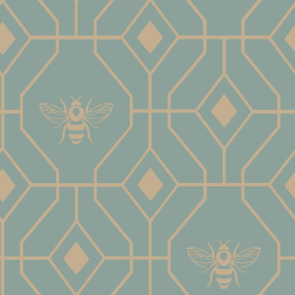 Bee Deco Single Duvet Set Eau de Nil - Riva