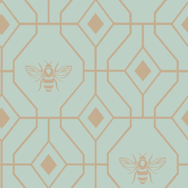 Bee Deco Single Duvet Set Eau de Nil - Riva