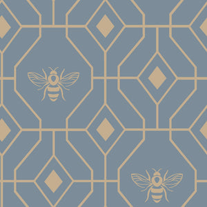 Bee Deco Super King Size Duvet Set French Blue - Riva