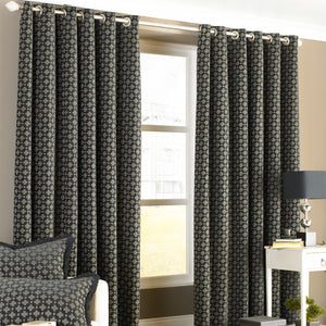 Belmont 168x183 Eyelet Curtains Black