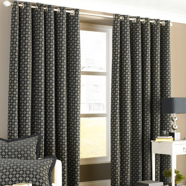 Belmont 168x183 Eyelet Curtains Black
