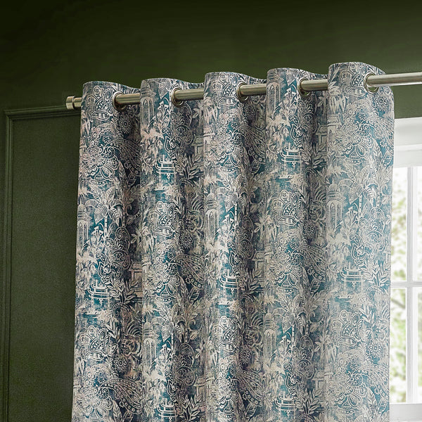 Bengal 228x182 Eyelet Curtains Wedgewood - view 3