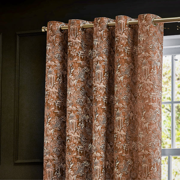 Bengal 117x137 Eyelet Curtains Amber - view 3