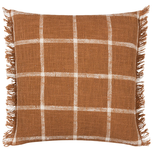 BENI 45X45 FEATHER FILLED CUSHION GINGER/NATURAL