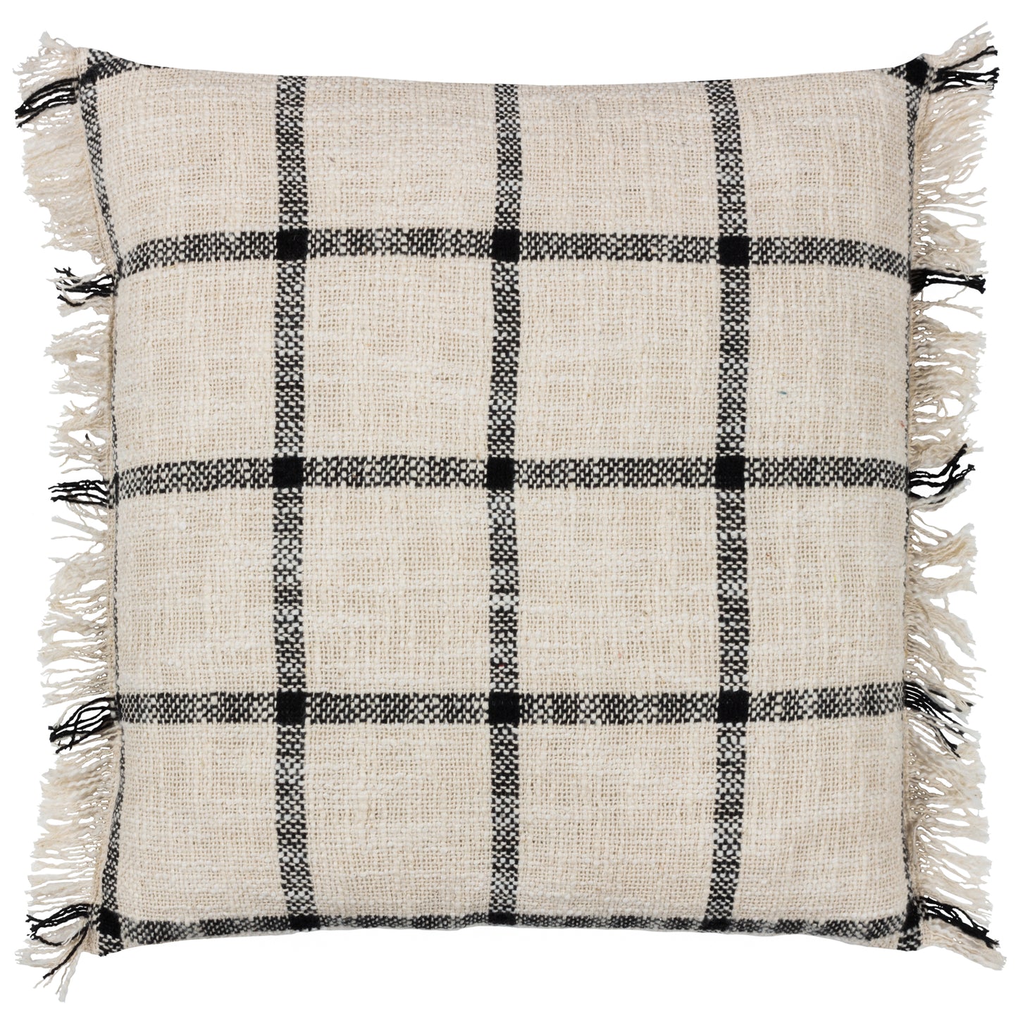 BENI 45X45 FEATHER FILLED CUSHION NATURAL/BLACK