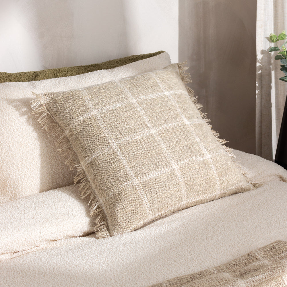 Beni 45x45 Feather Filled Cushion Stone/natural - Canwell Interiors Limited - Riva