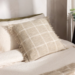 Beni 45x45 Feather Filled Cushion Stone/natural - lifestyle