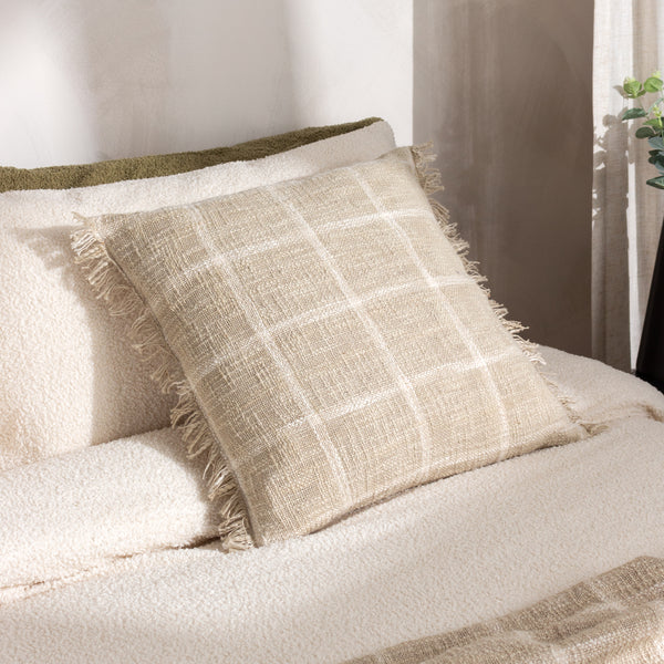 Beni 45x45 Feather Filled Cushion Stone/natural - lifestyle
