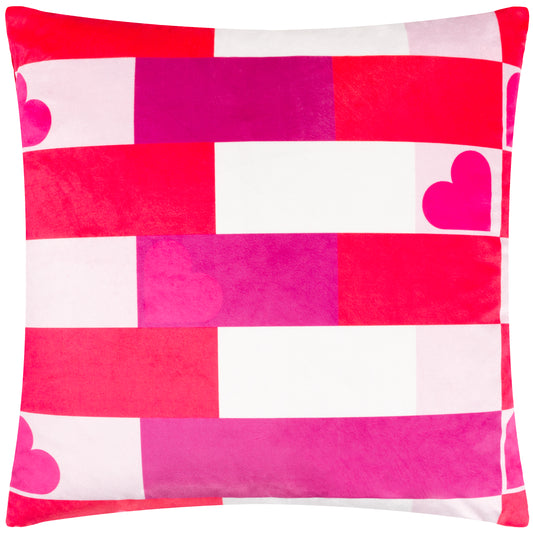BIG LOVE 45X45 FEATHER FILLED CUSHION PINK / RED