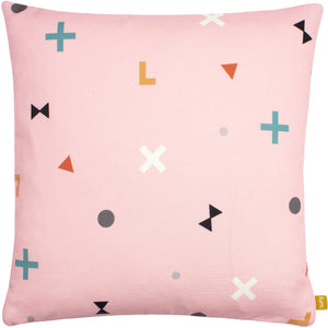 Bitsa 43x43 Feather Filled Cushion Blush