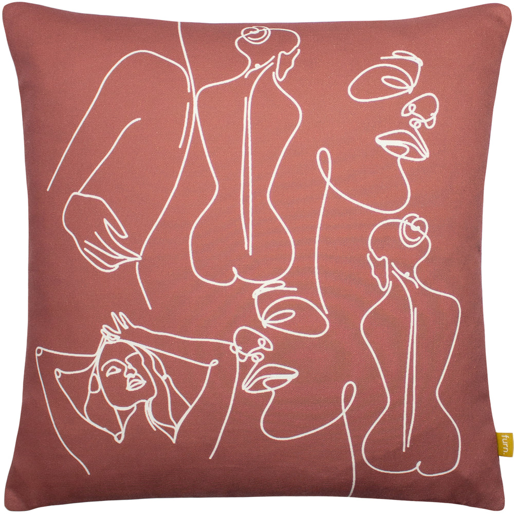 Bodyart 43x43 Feather Filled Cushion Clay Red