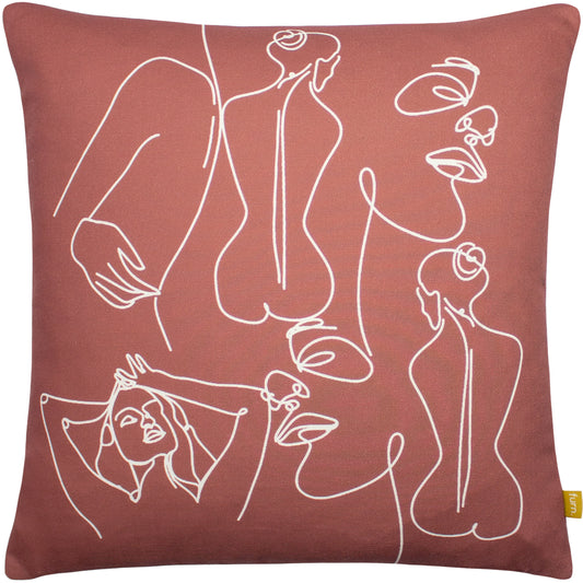 BODYART 43X43 FEATHER FILLED CUSHION CLAY RED