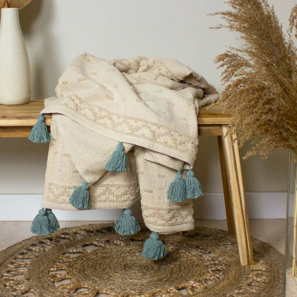 Boho 130x180 Throw Seafoam - lifestyle
