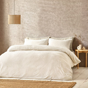 Boucle Single Duvet Set Ecru - Riva