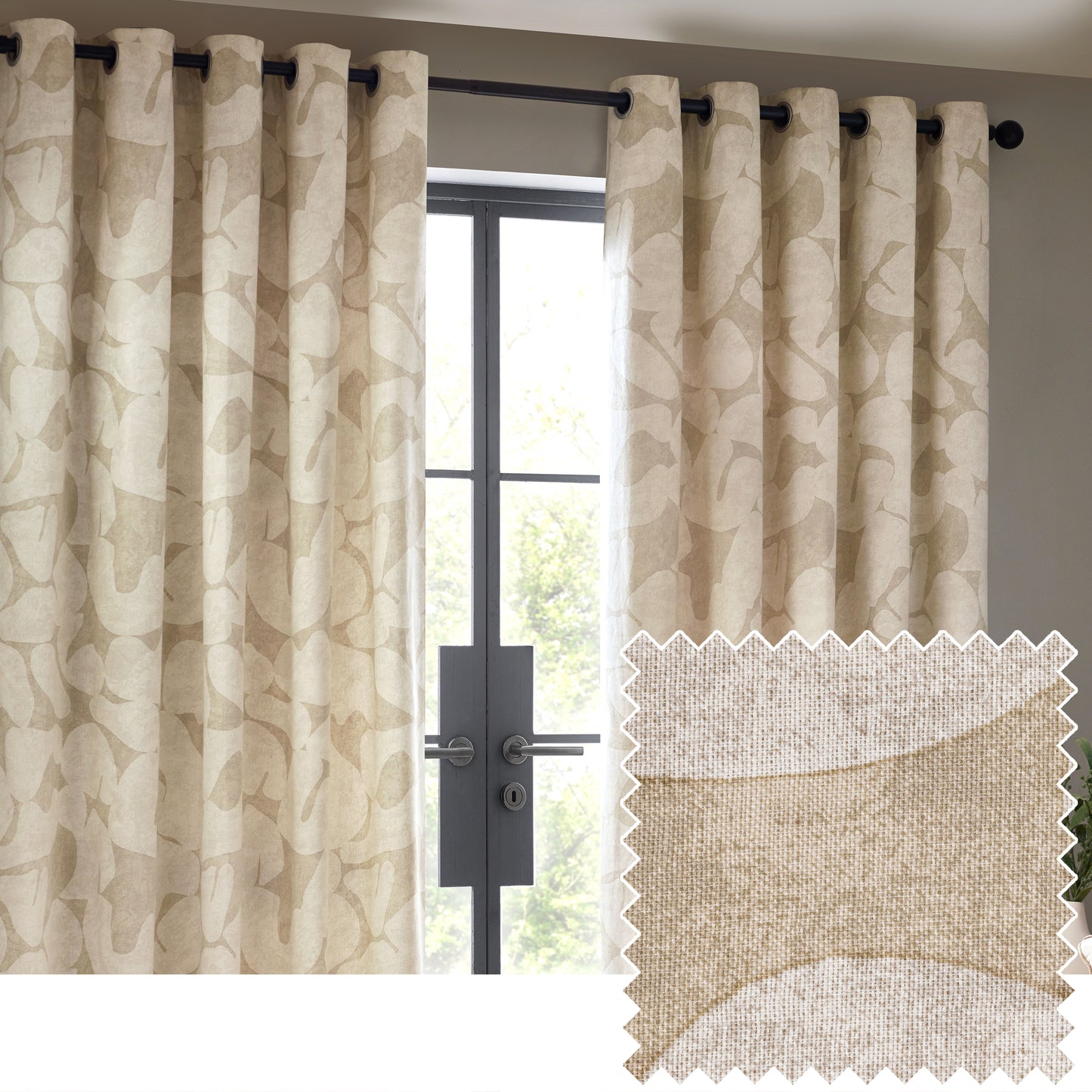 BRINN 229X183 EYELET CURTAINS NATURAL