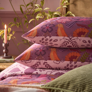 Broderie King Size Duvet Set Damson - Riva