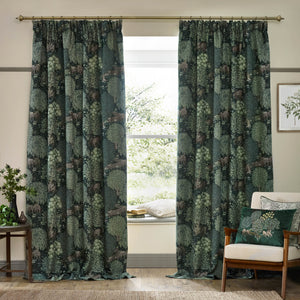 Brook 167x137 Pencil Pleat Curtains Forest Green - view 3