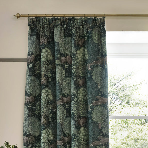 Brook 167x137 Pencil Pleat Curtains Forest Green - view 4