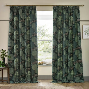Brook 167x137 Pencil Pleat Curtains Forest Green - view 8