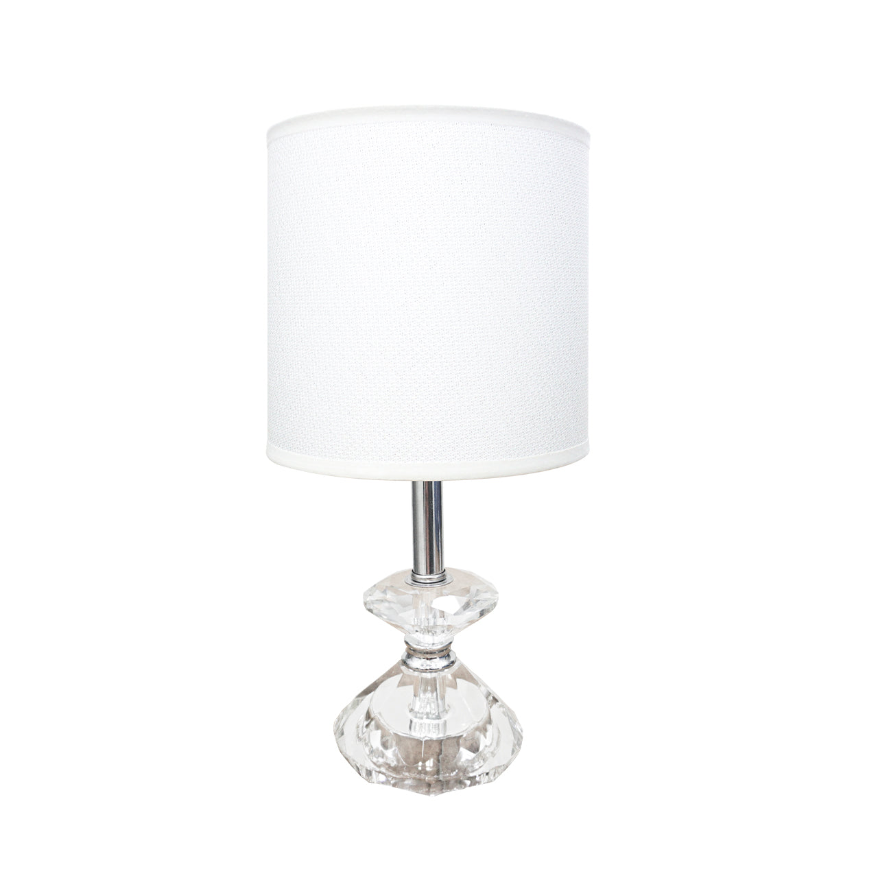 31cm Crystal DŽcor Table Lamp White Linen Cyl Shade