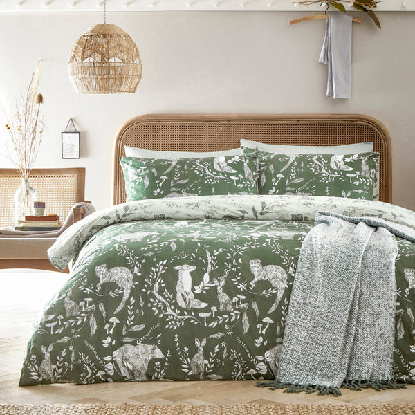 Buckthorn Super King Duvet Set Evergreen - Riva