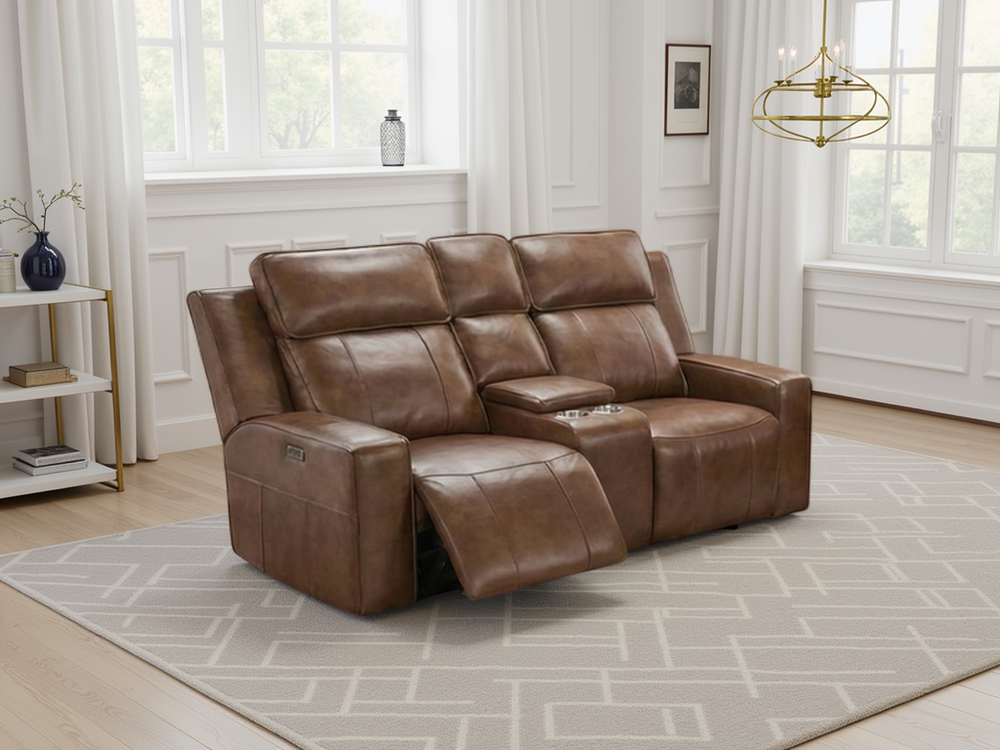Barcelona Electric Recliner Sofa Brown 2 Seater - Xshowhome