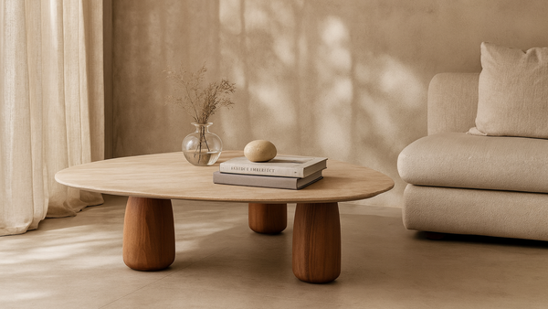 Basilca Coffee Table - Walnut Travertine - Tommy Franks