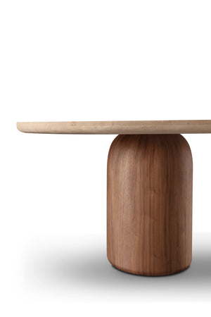 Basilca Dining Table 270 - Walnut Travertine - Tommy Franks