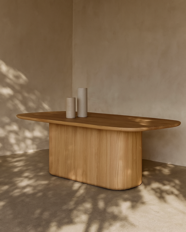 Berwick Dining Table - Single Pedestal- Ash Oak - Tommy Franks
