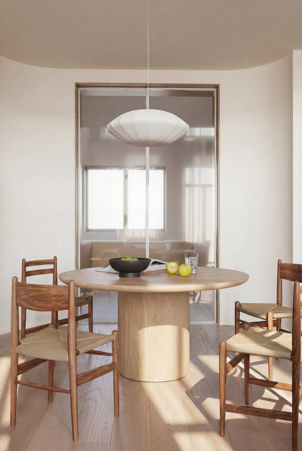 Berwick Dining Table - Single Pedestal- Ash Oak - Tommy Franks