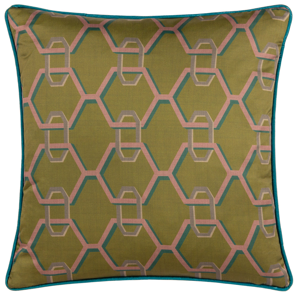 Carnaby Chain 45x45 Feather Filled Cushion Olive