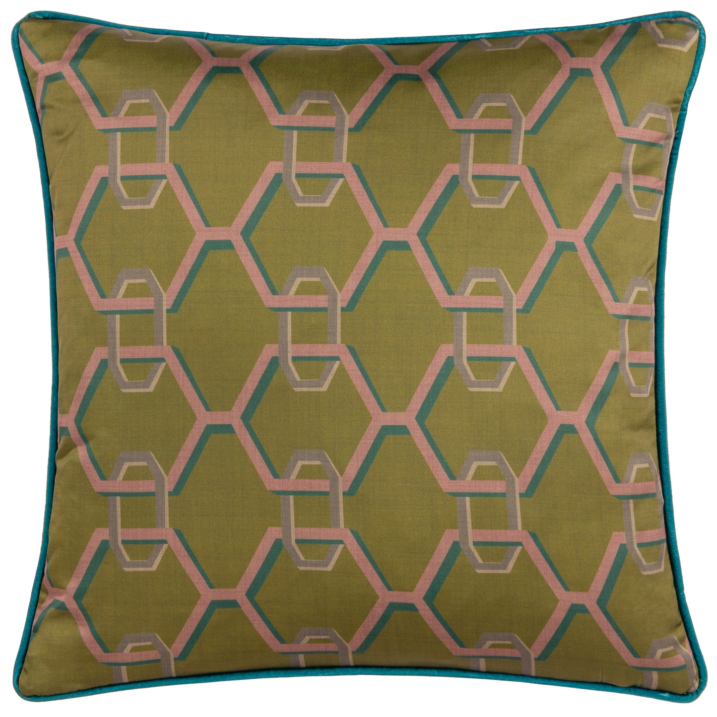 CARNABY CHAIN 45X45 FEATHER FILLED CUSHION OLIVE