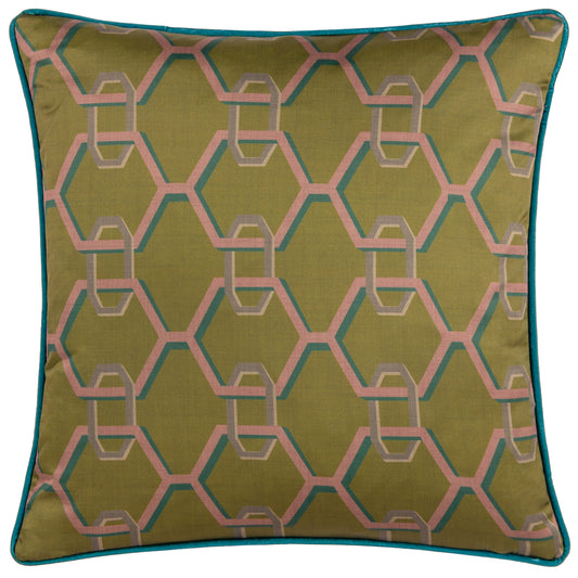CARNABY CHAIN 45X45 FEATHER FILLED CUSHION OLIVE
